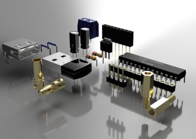 Active and passive electronic parts and components: Integrated circuits, oscillators, signal processors, logic devices, LEDs, resistors, inductors, capacitors and transformers. We also specialize in hard-to-find and obsolete components.
